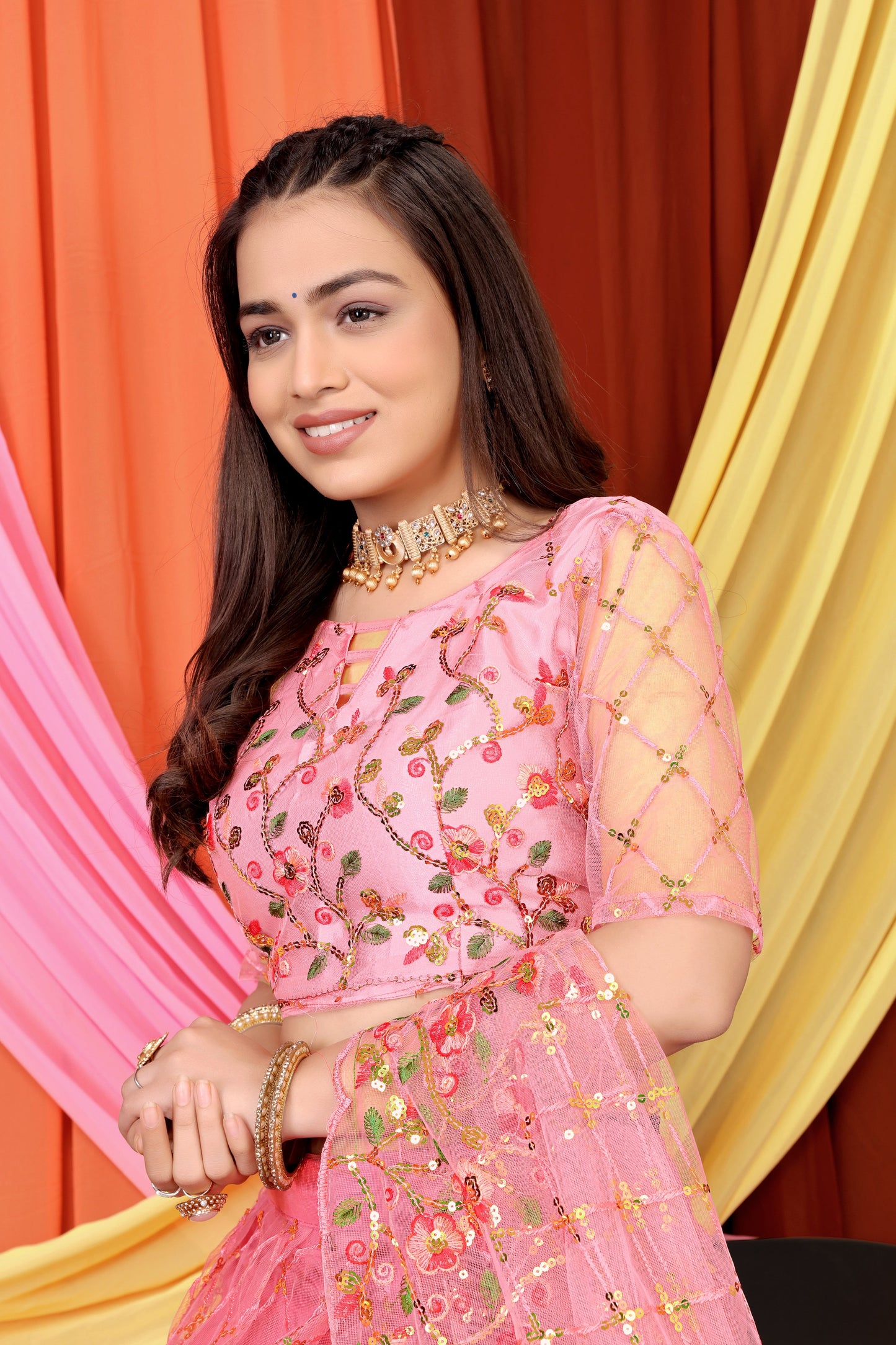 New Party Wear Sequance Lehenga Choli Full Heavy & Fancy Color Full Sequence Work In Lehenga Choli With Beautiful Sequance Worked Blouse{unstitched}.