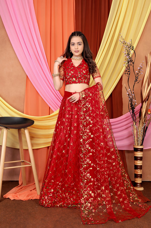 New Party Wear Sequance Lehenga Choli Full Heavy & Fancy Color Full Sequence Work In Lehenga Choli With Beautiful Sequance Worked Blouse{unstitched}.