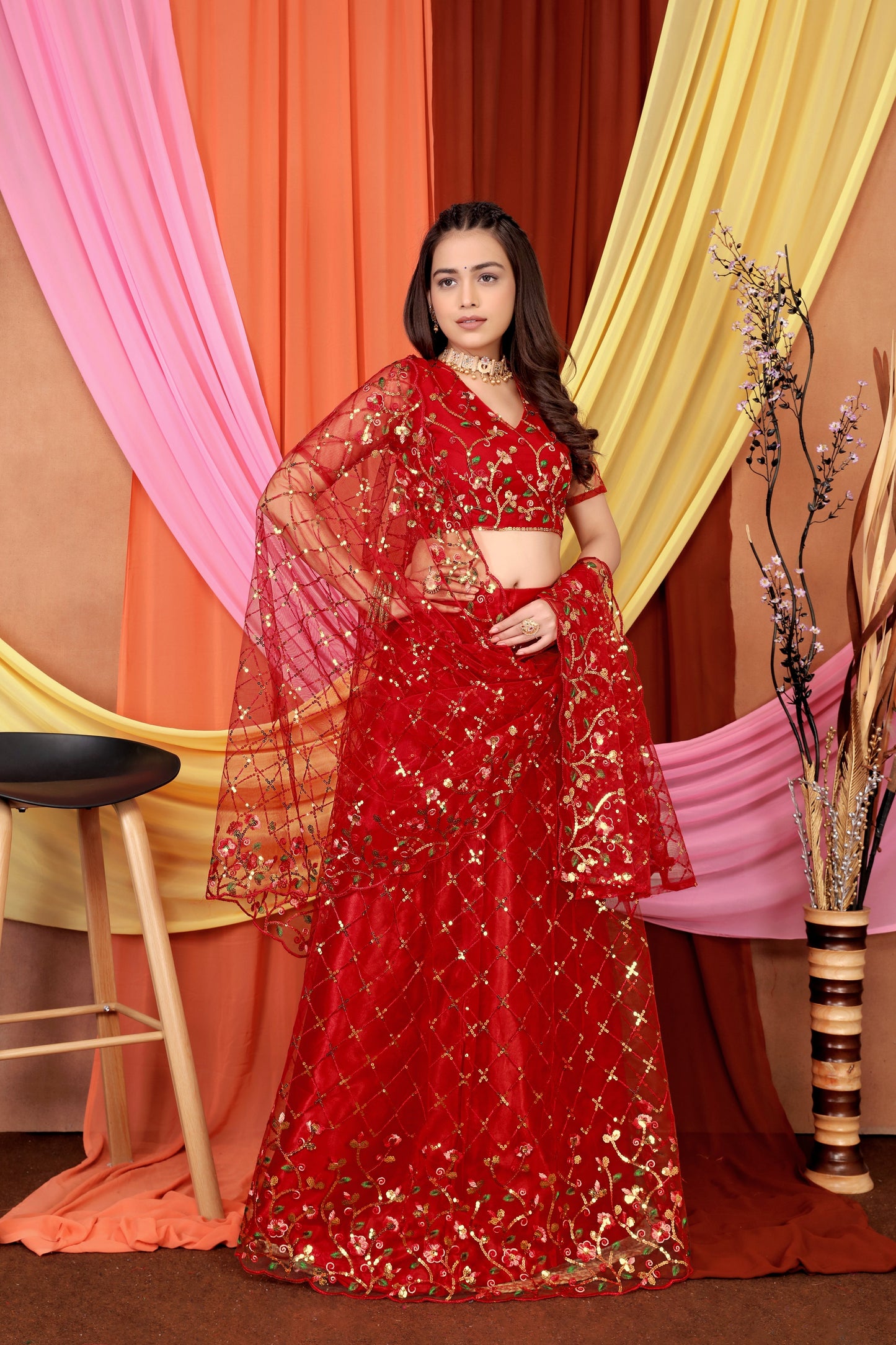 New Party Wear Sequance Lehenga Choli Full Heavy & Fancy Color Full Sequence Work In Lehenga Choli With Beautiful Sequance Worked Blouse{unstitched}.
