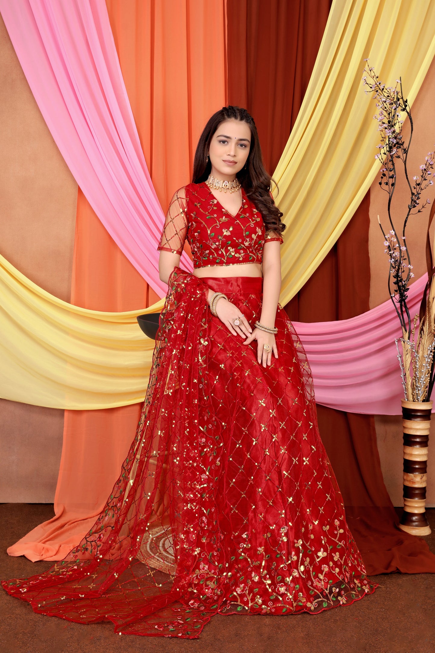 New Party Wear Sequance Lehenga Choli Full Heavy & Fancy Color Full Sequence Work In Lehenga Choli With Beautiful Sequance Worked Blouse{unstitched}.