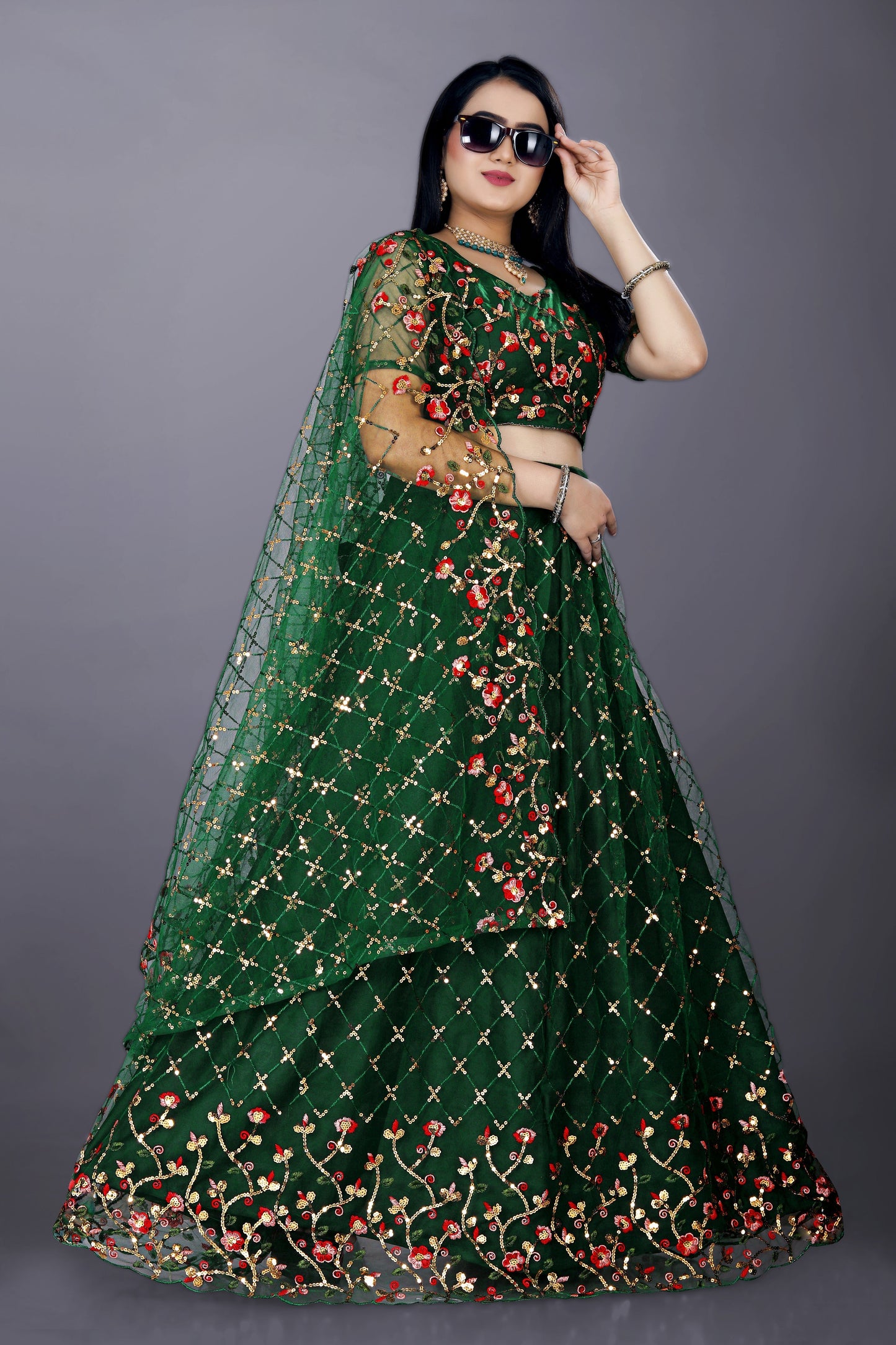 Full Heavy & Fancy Color Full Sequence Work In Lehenga Choli With Beautiful Sequance Worked Blouse.
