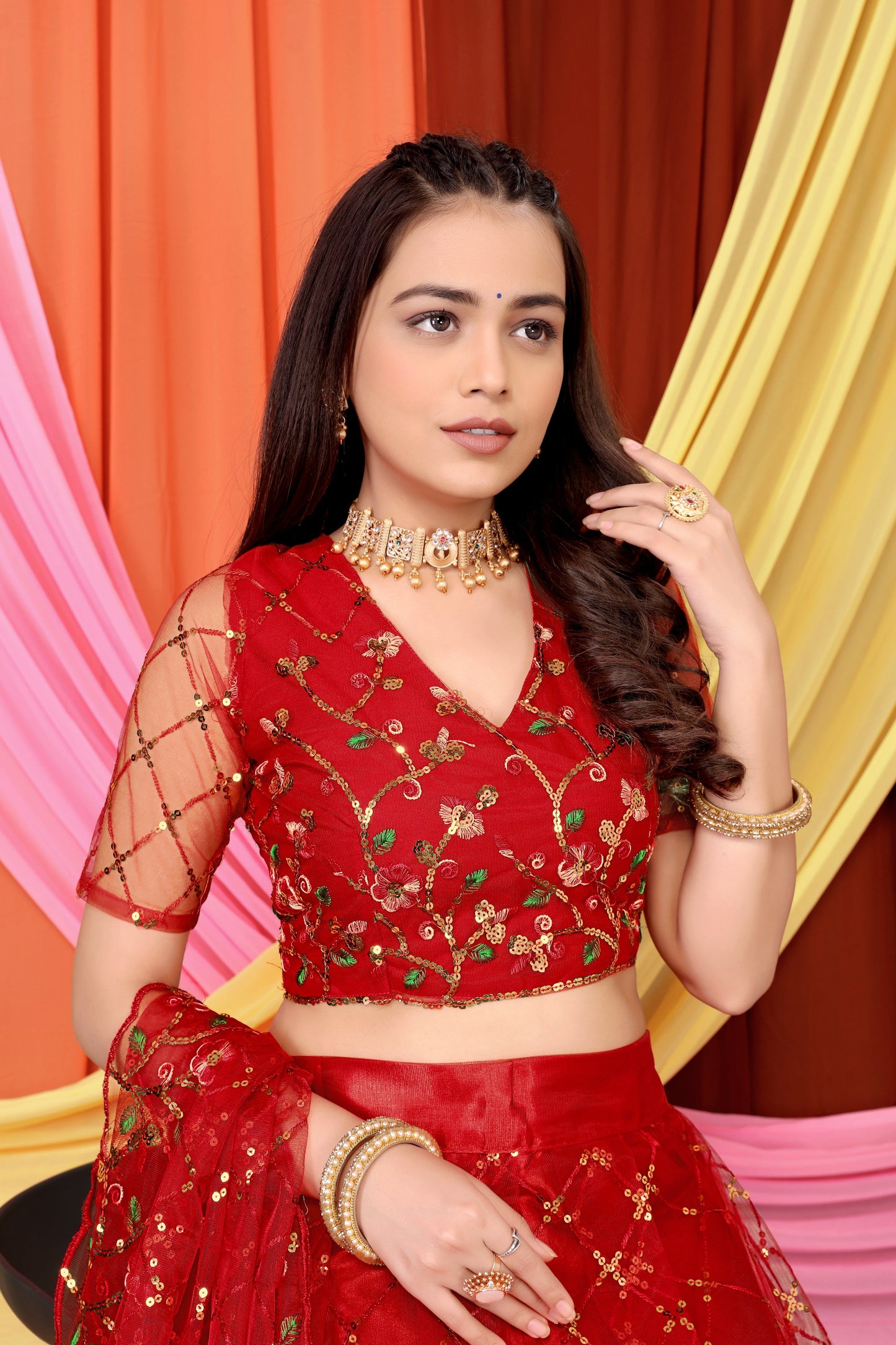 New Party Wear Sequance Lehenga Choli Full Heavy & Fancy Color Full Sequence Work In Lehenga Choli With Beautiful Sequance Worked Blouse{unstitched}.