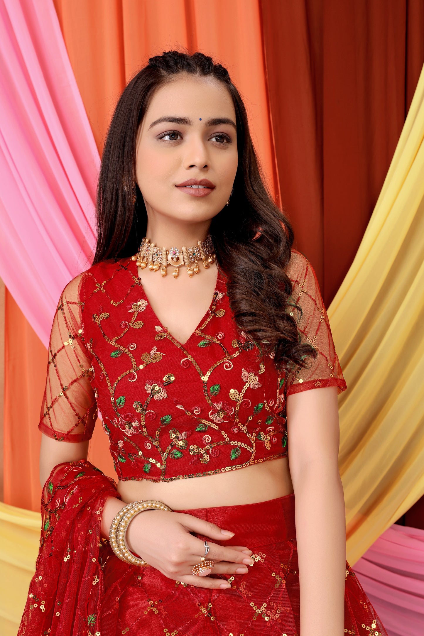 New Party Wear Sequance Lehenga Choli Full Heavy & Fancy Color Full Sequence Work In Lehenga Choli With Beautiful Sequance Worked Blouse{unstitched}.