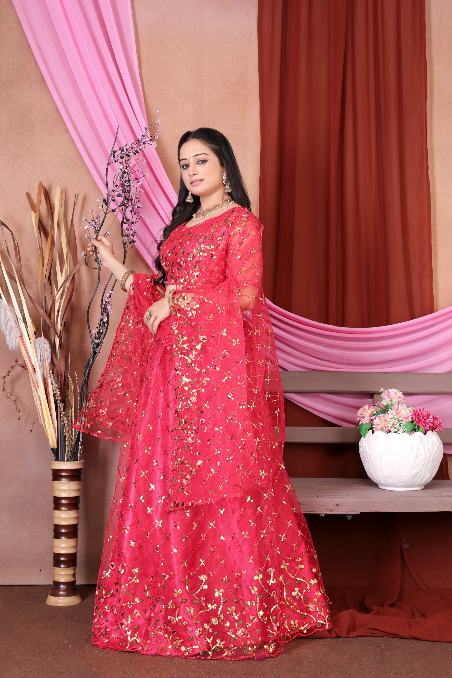 New Party Wear Sequance Lehenga Choli Full Heavy & Fancy Color Full Sequence Work In Lehenga Choli With Beautiful Sequance Worked Blouse{unstitched}.
