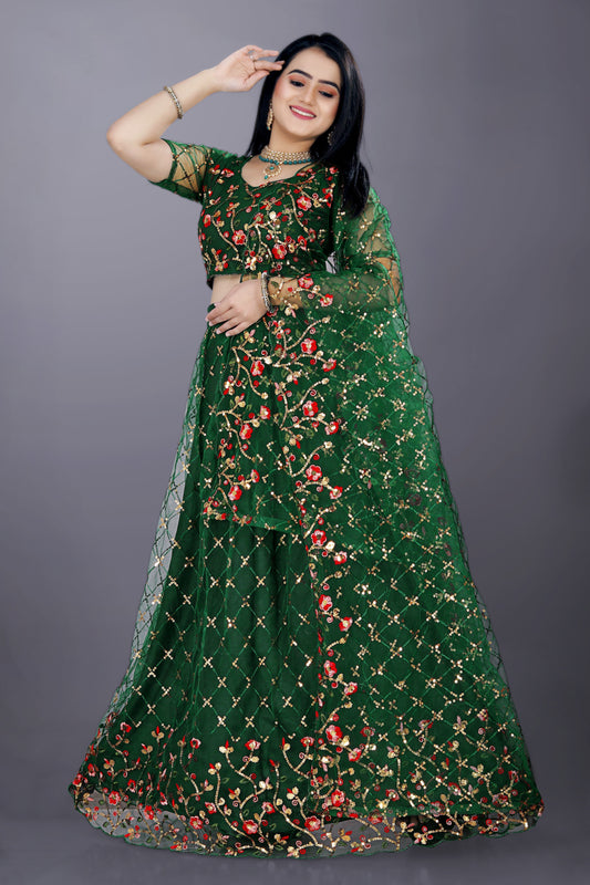 Full Heavy & Fancy Color Full Sequence Work In Lehenga Choli With Beautiful Sequance Worked Blouse.