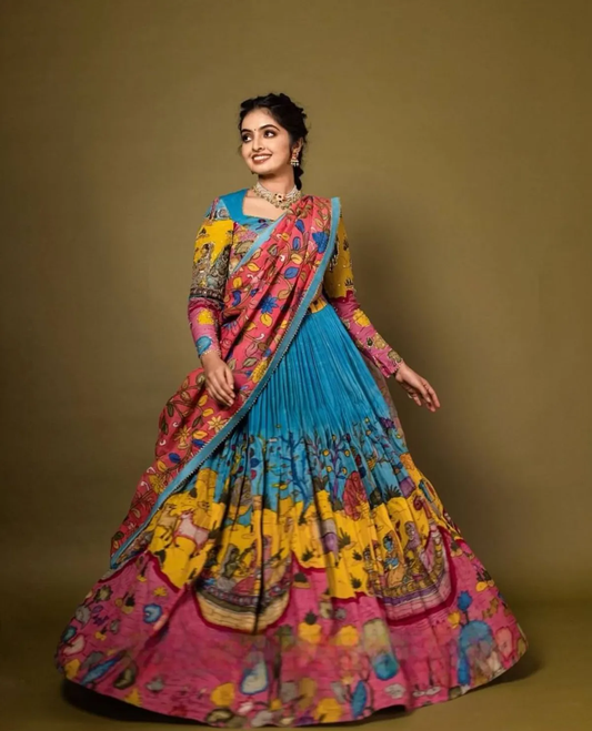 Launching festival Special Kalamkari Lehenga choli